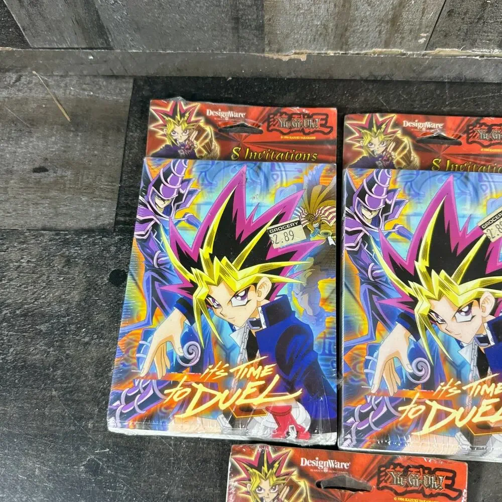 Yugioh Birthday Party 8 Pack Invitations Lot of 3 - Sealed VTG‎